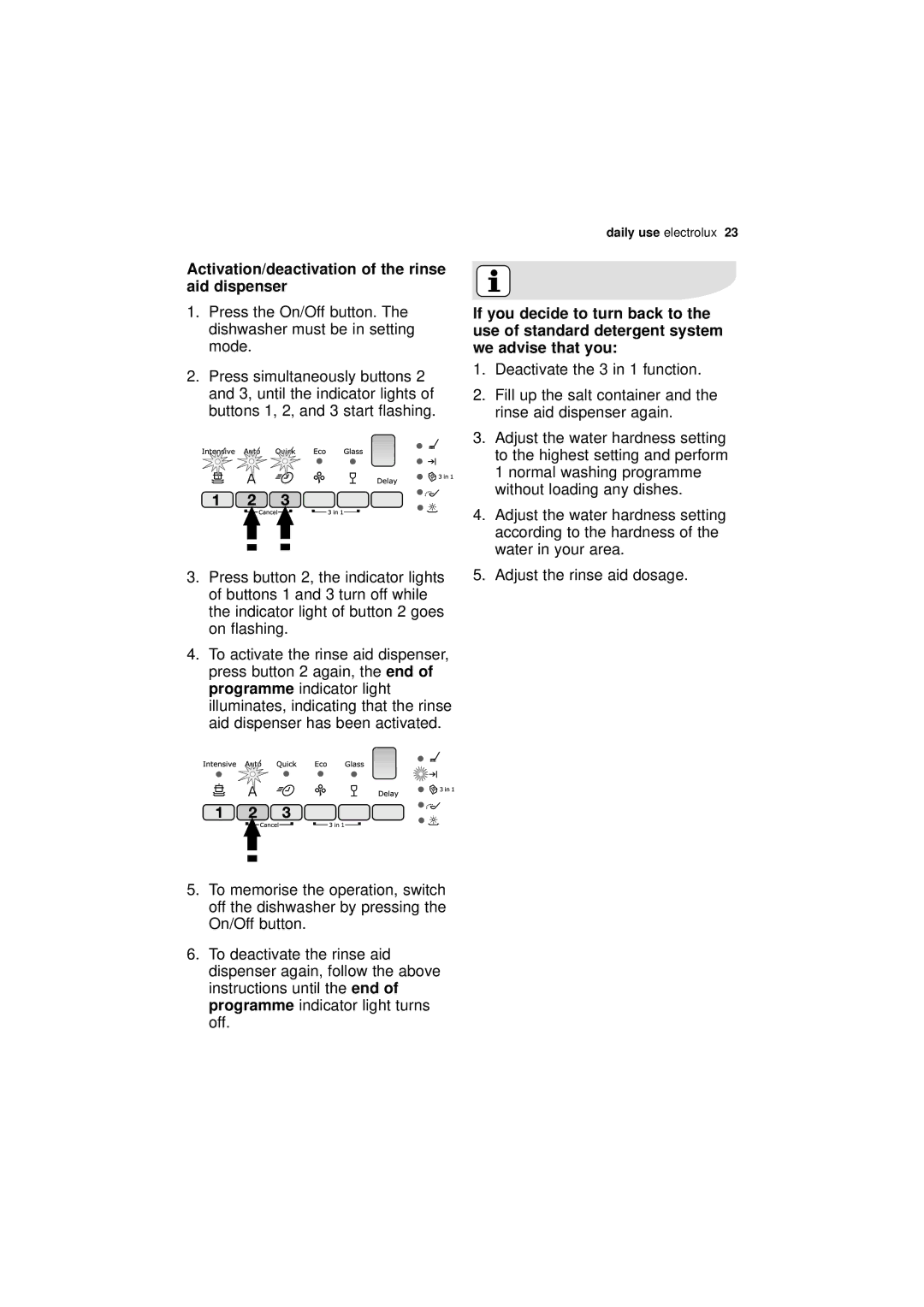 Electrolux ESF 65020 user manual Again 