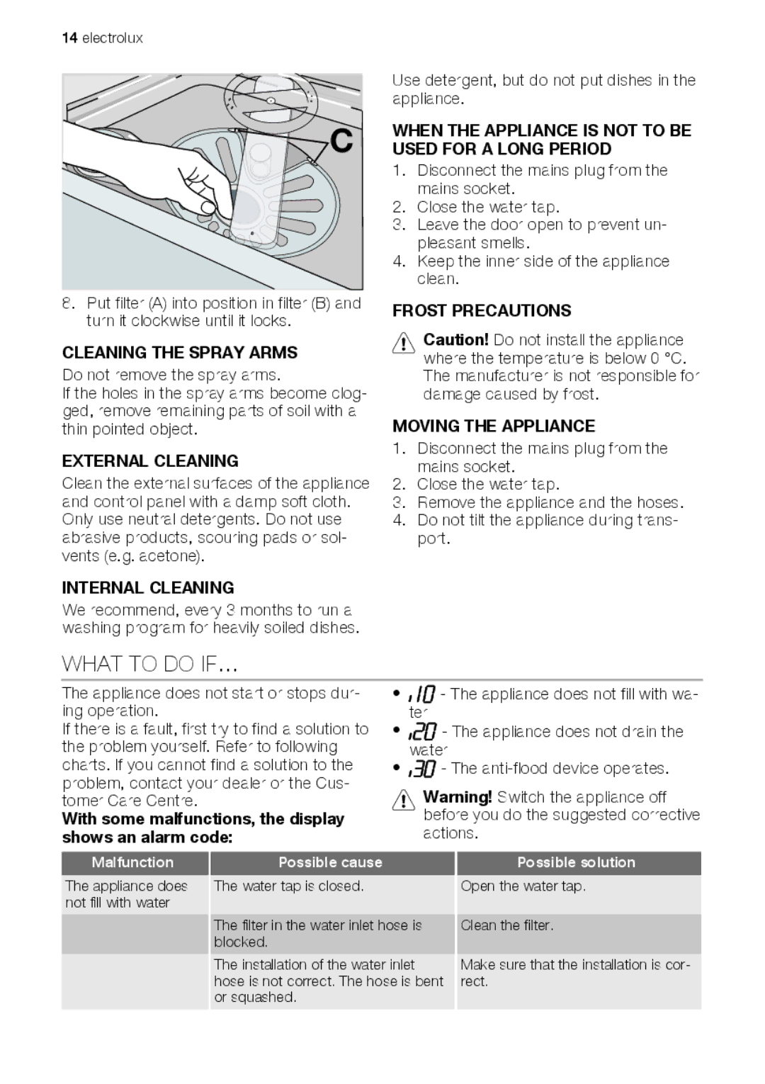 Electrolux ESF 66814 user manual What to do IF… 