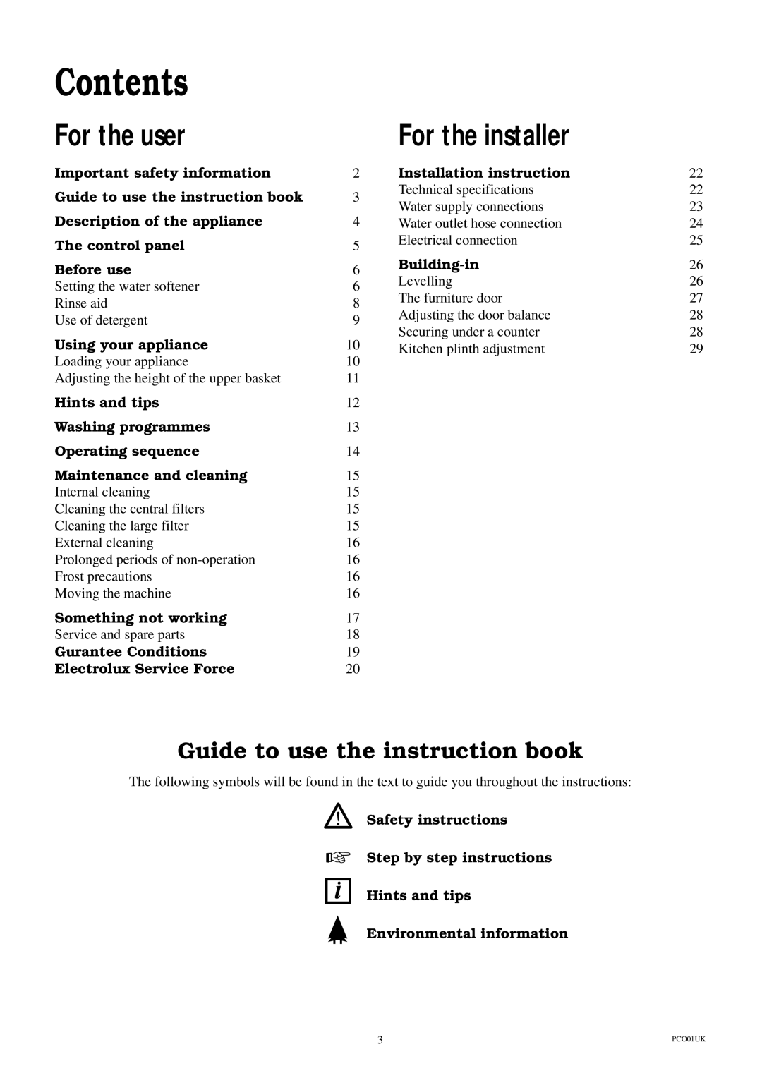 Electrolux ESI 600 manual Contents 