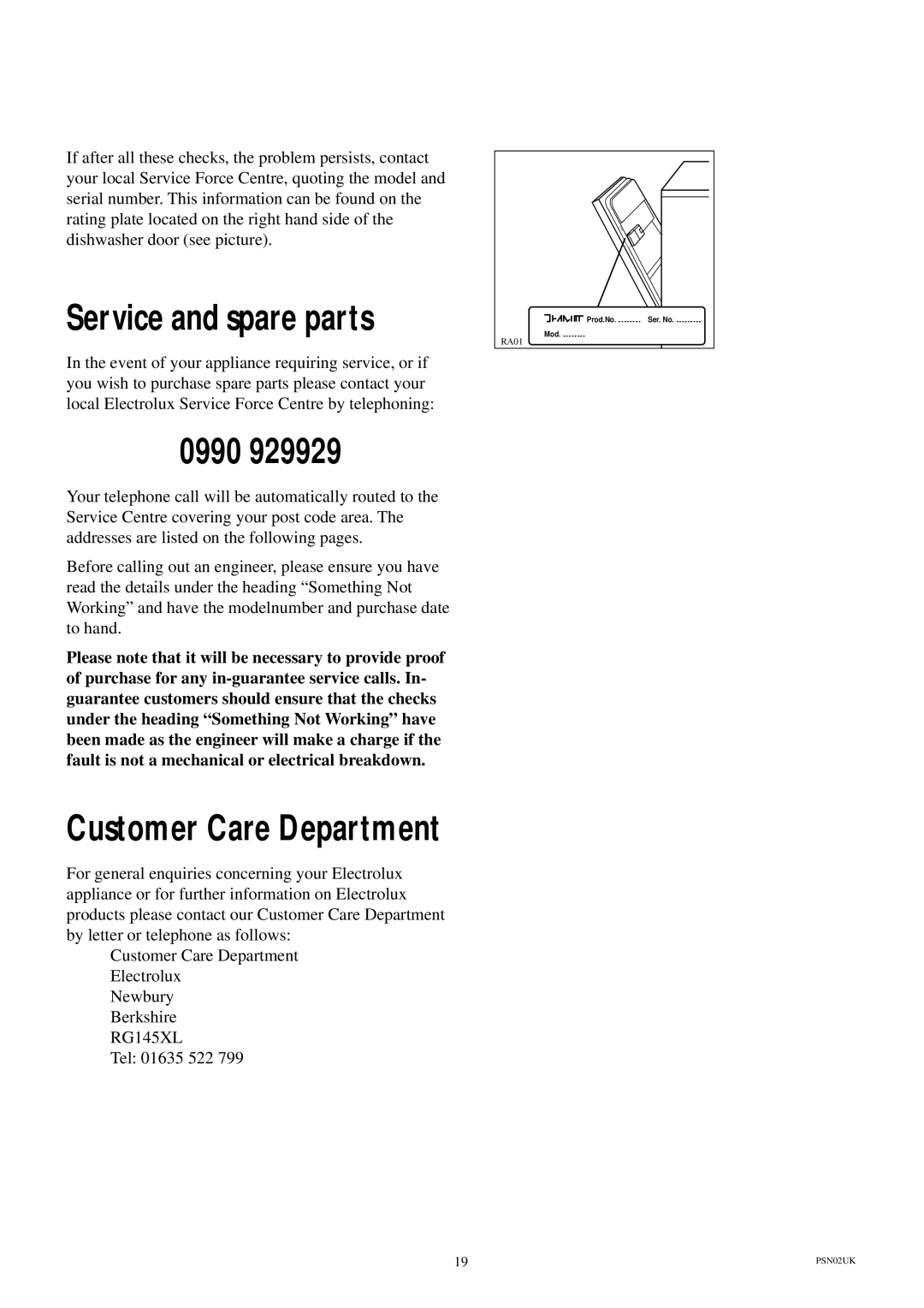 Electrolux ESI 604 manual Service and spare parts, 0990 