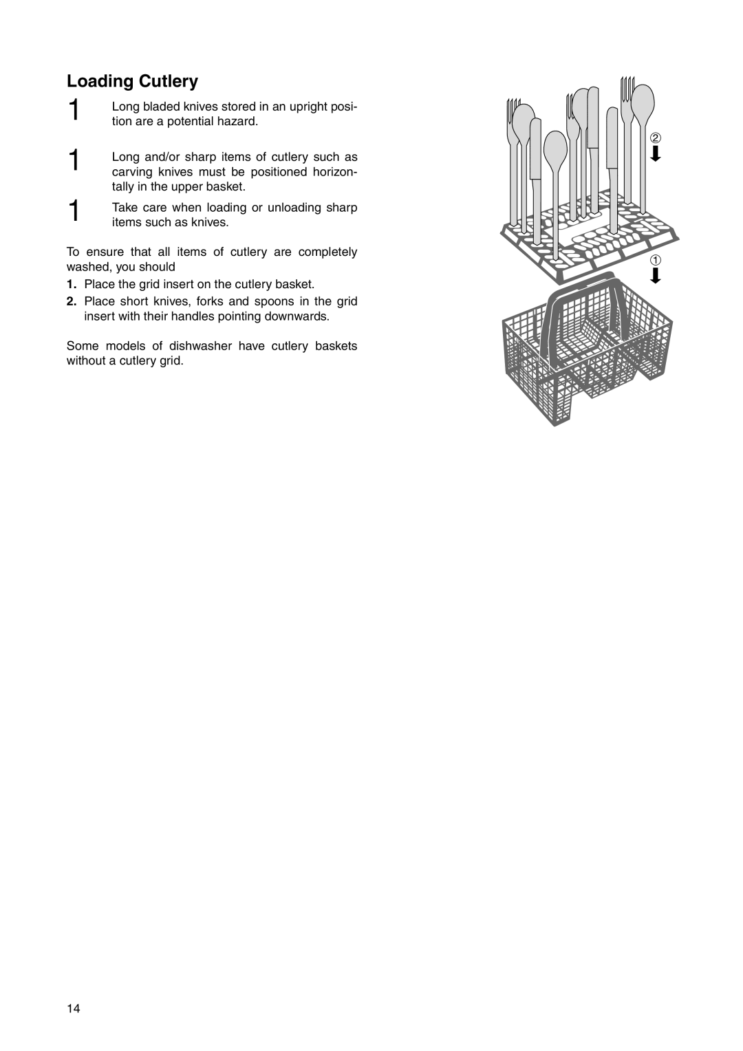 Electrolux ESI 6220 manual Loading Cutlery 