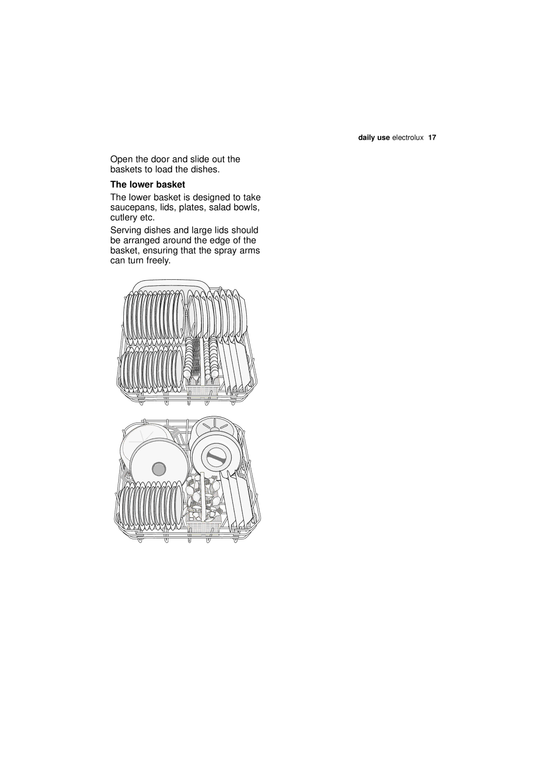 Electrolux ESI 63010 user manual Lower basket 