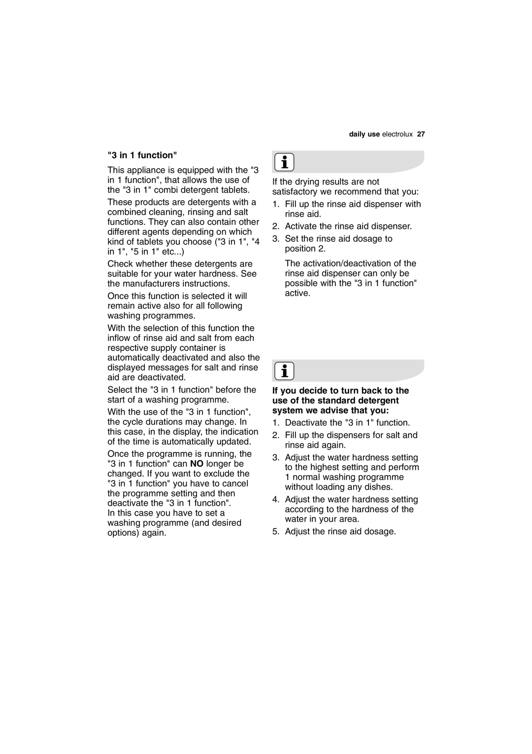 Electrolux ESI 68050 user manual function 