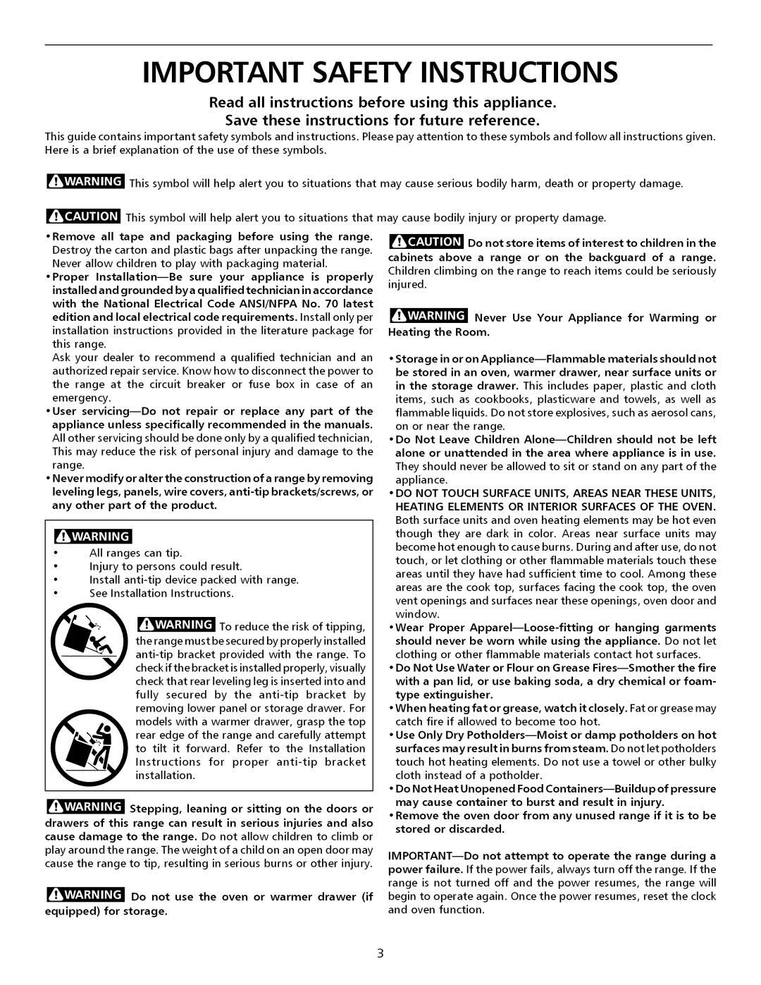 Electrolux ESII Read all instructions before using this appliance, Save these instructions for future reference 