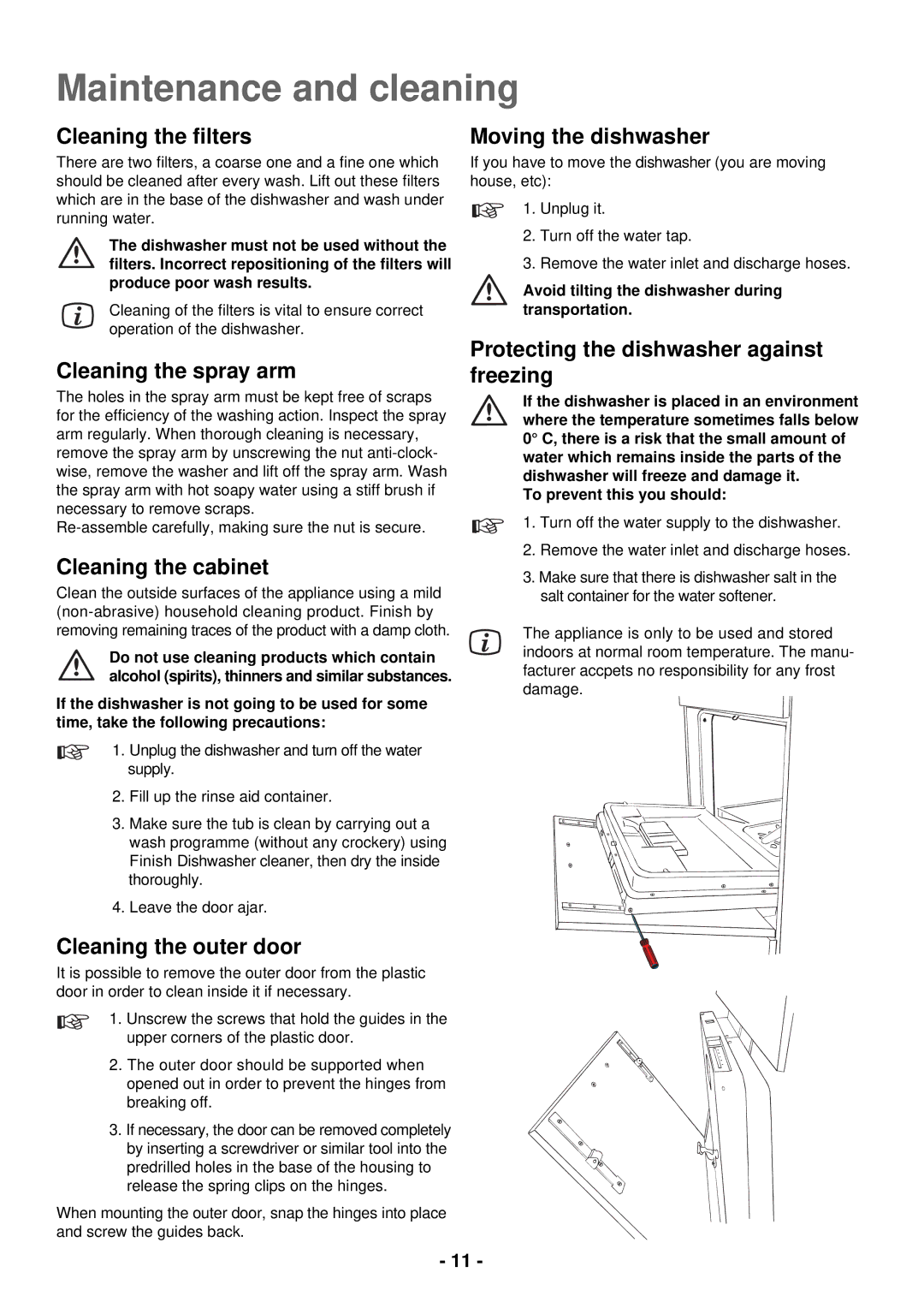 Electrolux ESL 2435 manual Maintenance and cleaning 