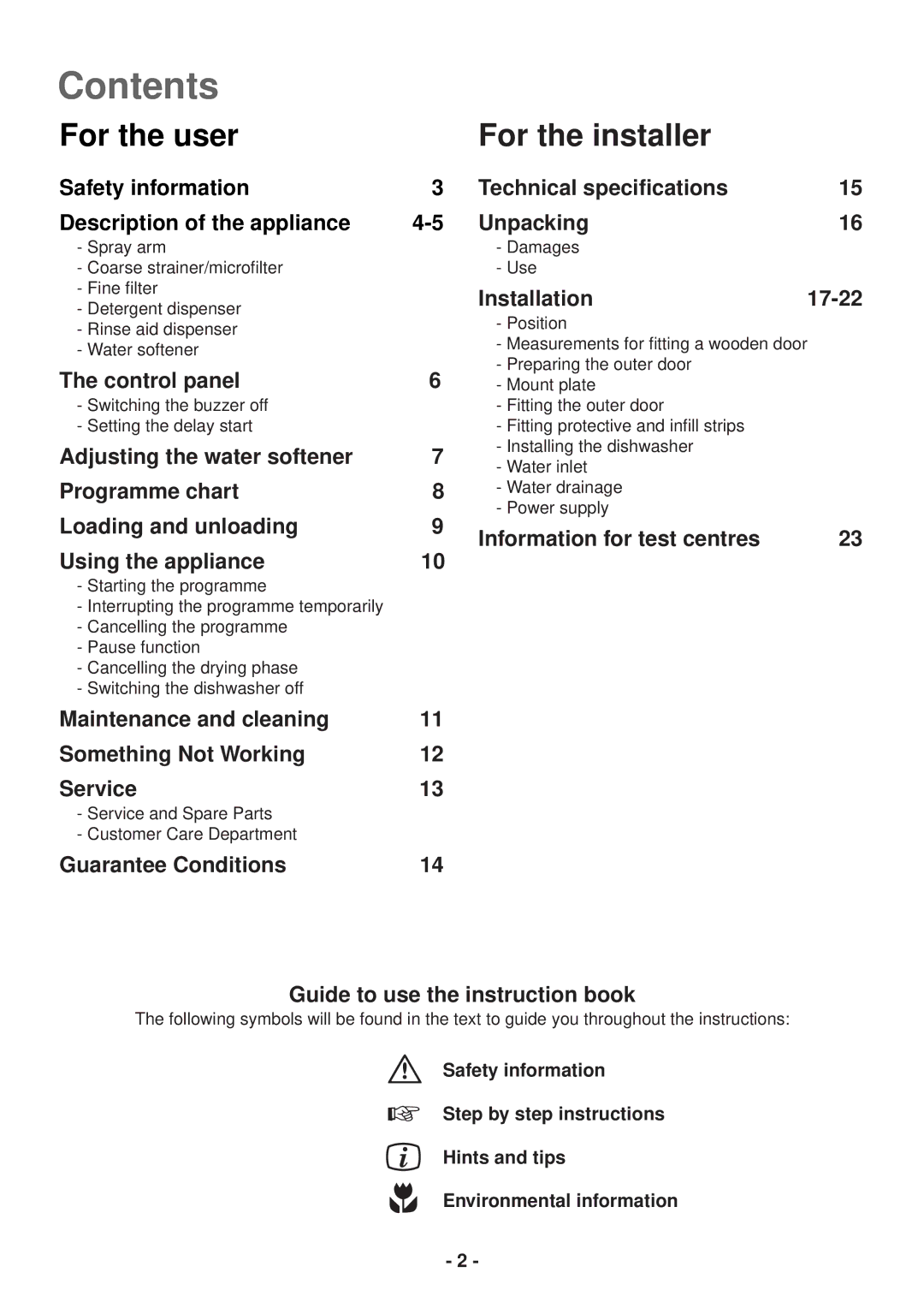 Electrolux ESL 2435 manual Contents 