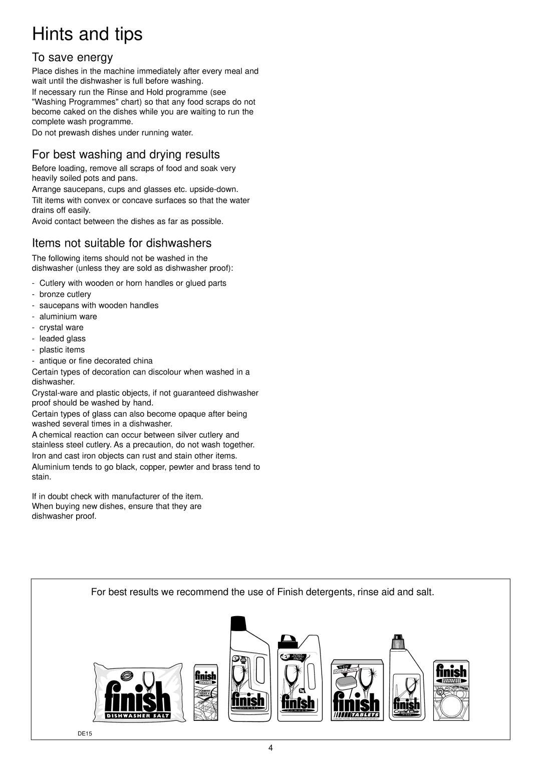 Electrolux ESL 4114 manual Hints and tips, To save energy, For best washing and drying results 