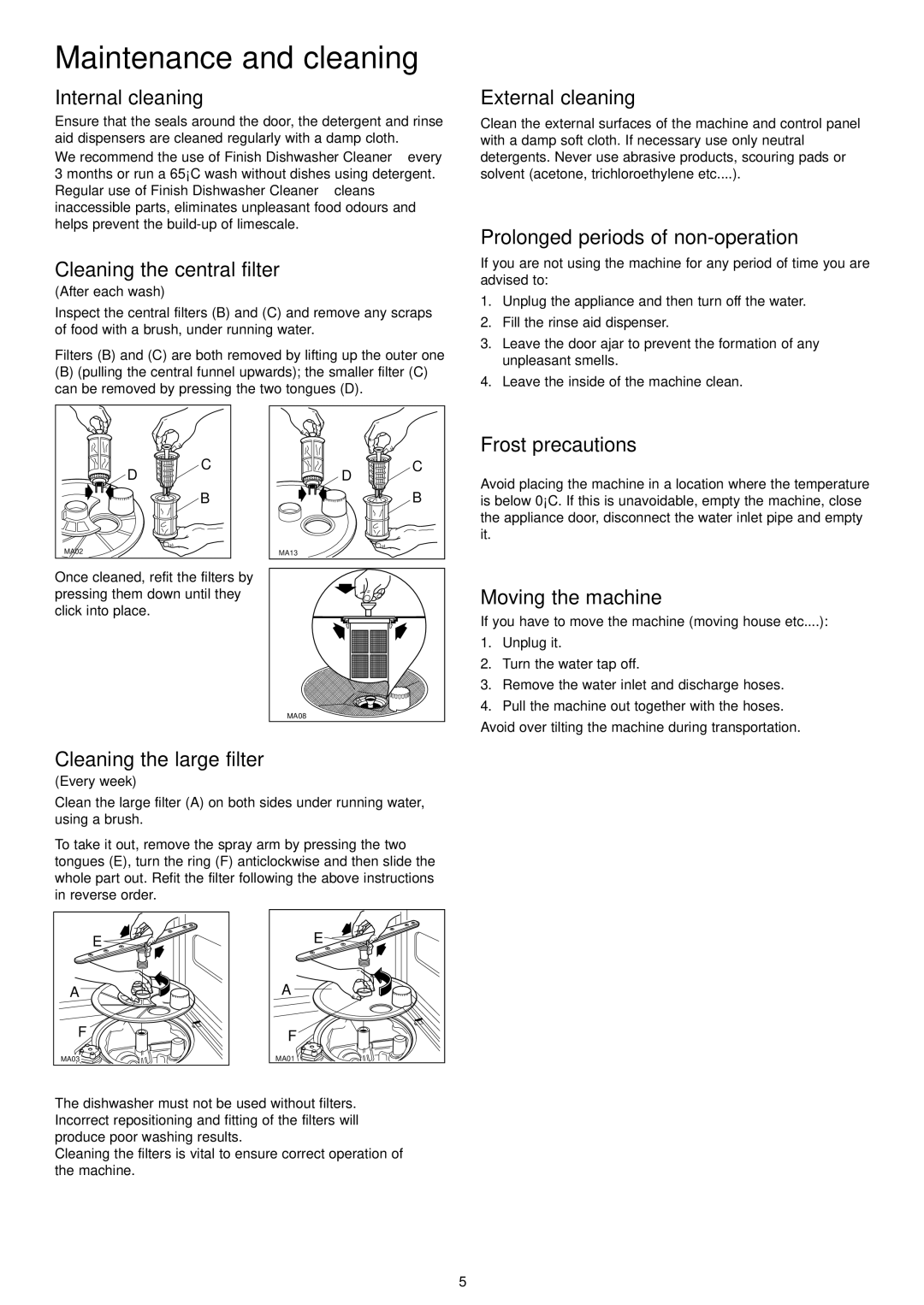 Electrolux ESL 4114 manual Maintenance and cleaning 