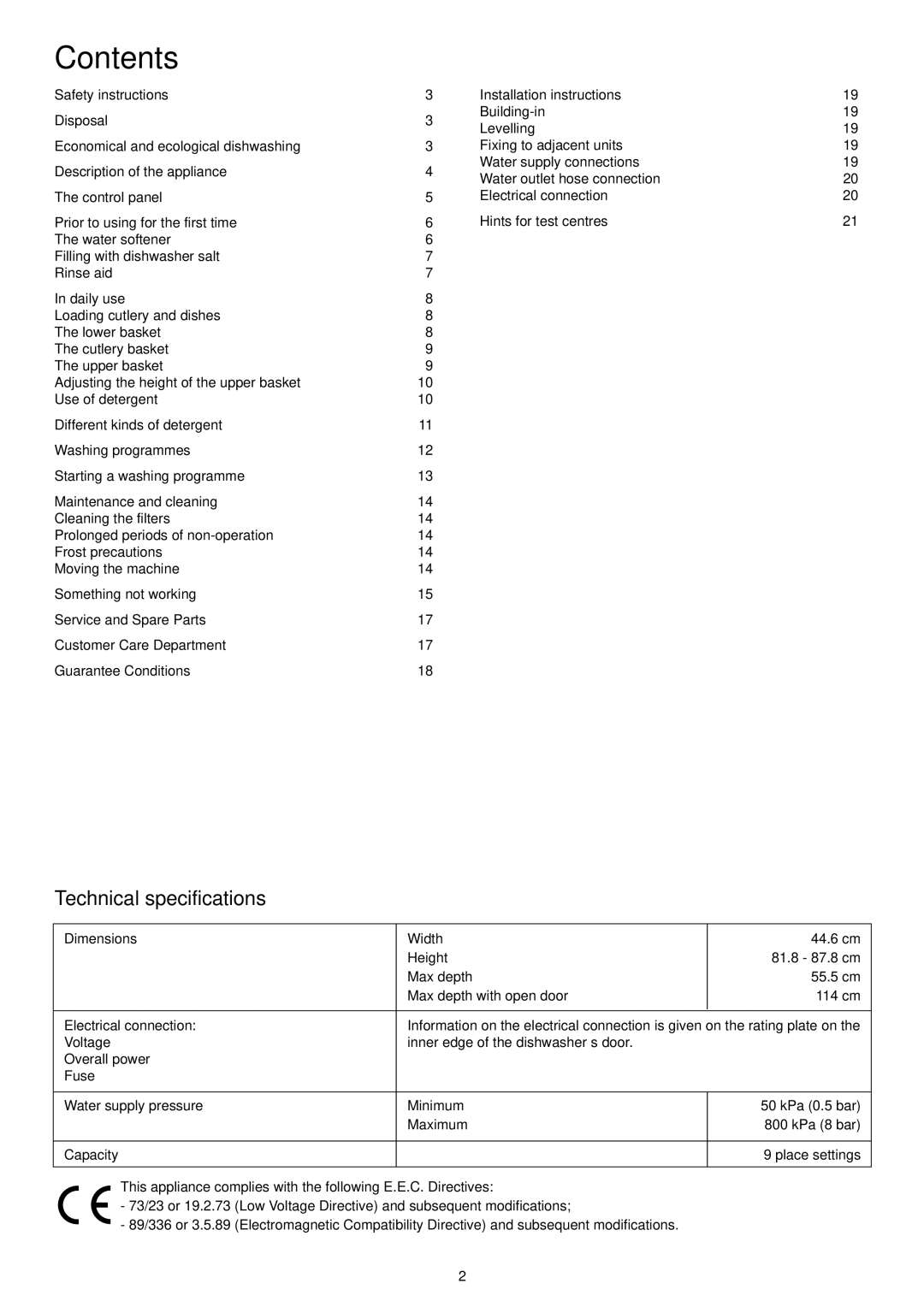 Electrolux ESL 4126 manual Contents 