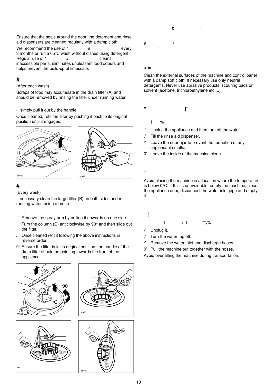 Electrolux ESL 624 manual Maintenance and cleaning 