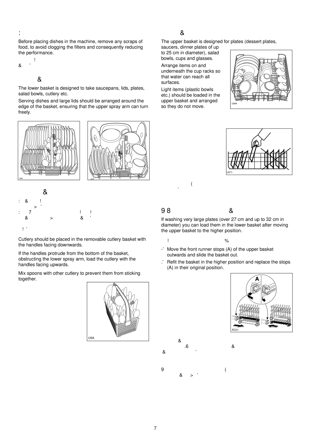 Electrolux ESL 624 manual Using your appliance, Loading your appliance, Lower basket, Upper basket 