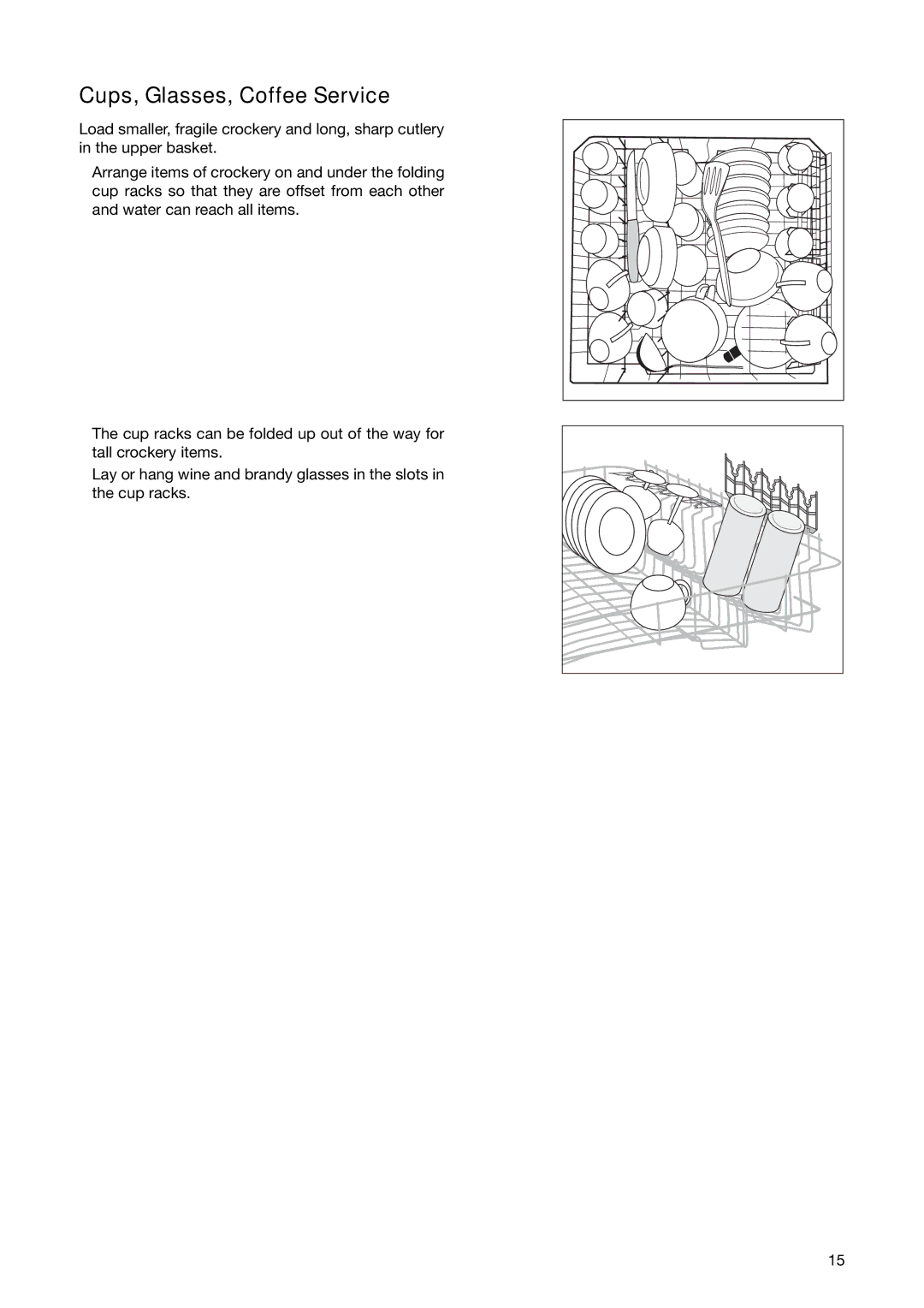 Electrolux ESL 6251 manual Cups, Glasses, Coffee Service 