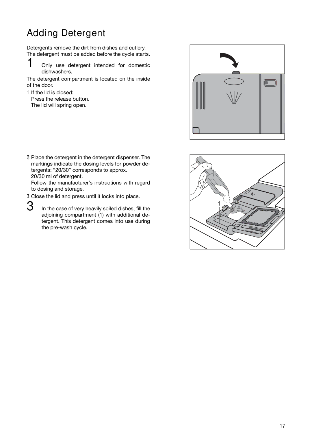 Electrolux ESL 6251 manual Adding Detergent 