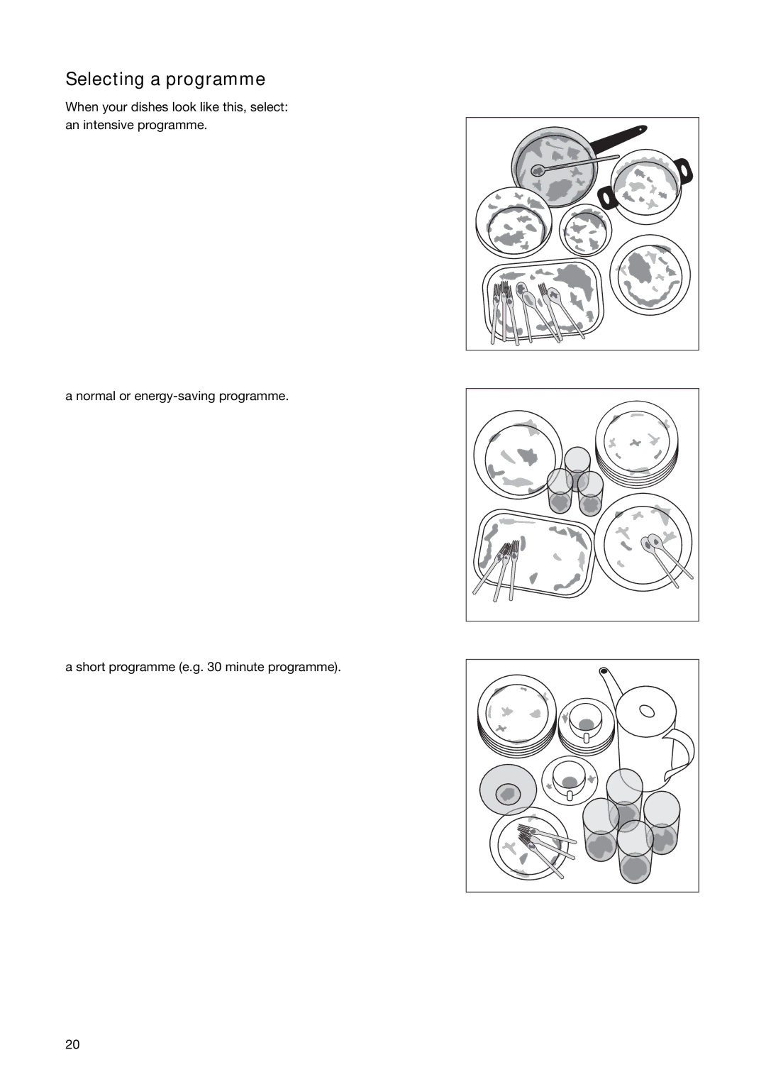 Electrolux ESL 6251 manual Selecting a programme 