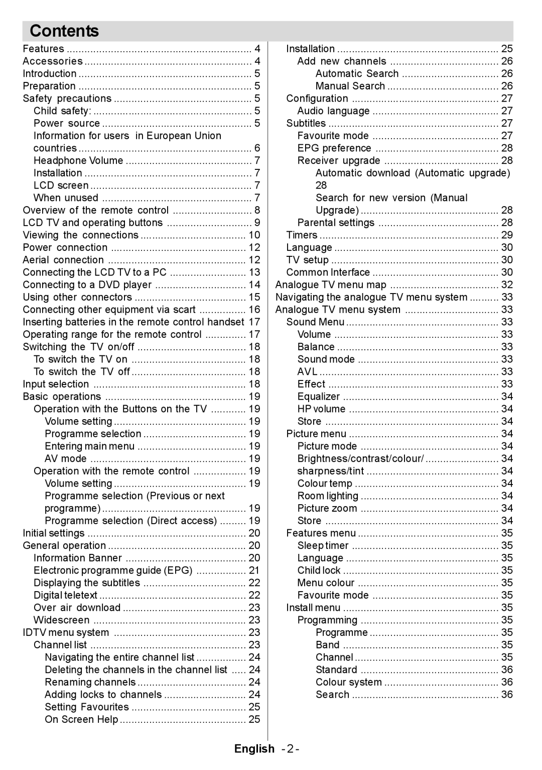 Electrolux ETV45000X user manual Contents 