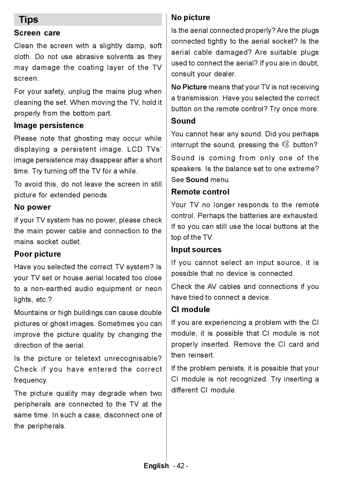 Electrolux ETV45000X user manual Tips 