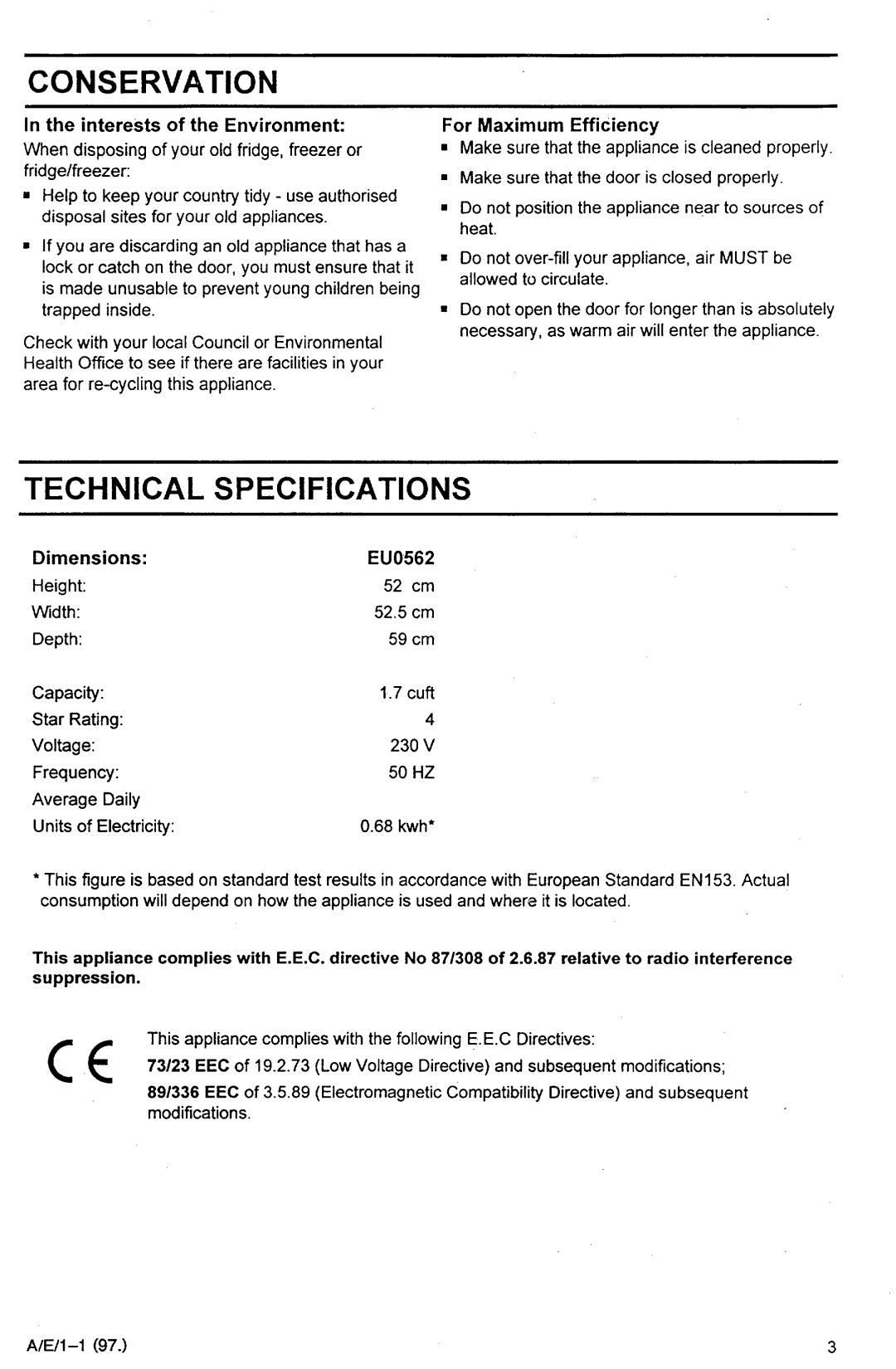 Electrolux EU 0562 C manual 