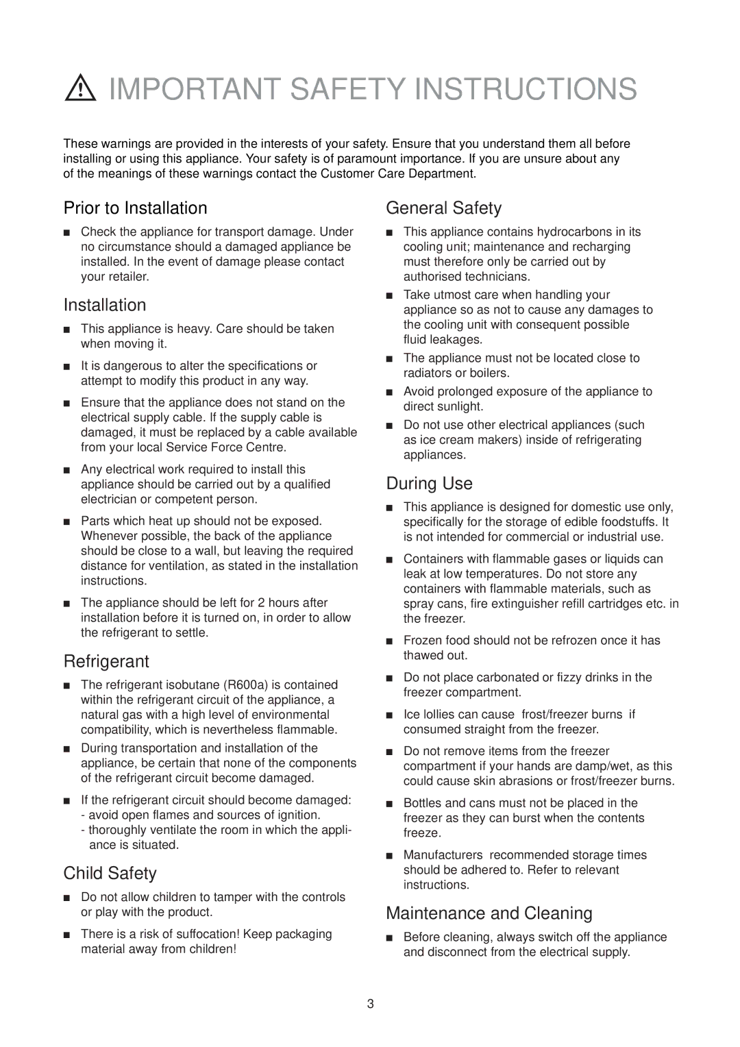 Electrolux EU 1130 T manual Important Safety Instructions 