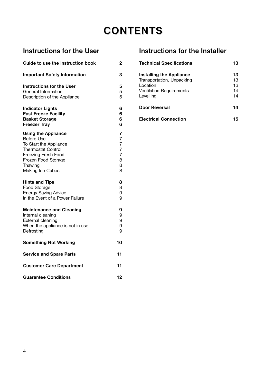 Electrolux EU 1241 T manual Contents 