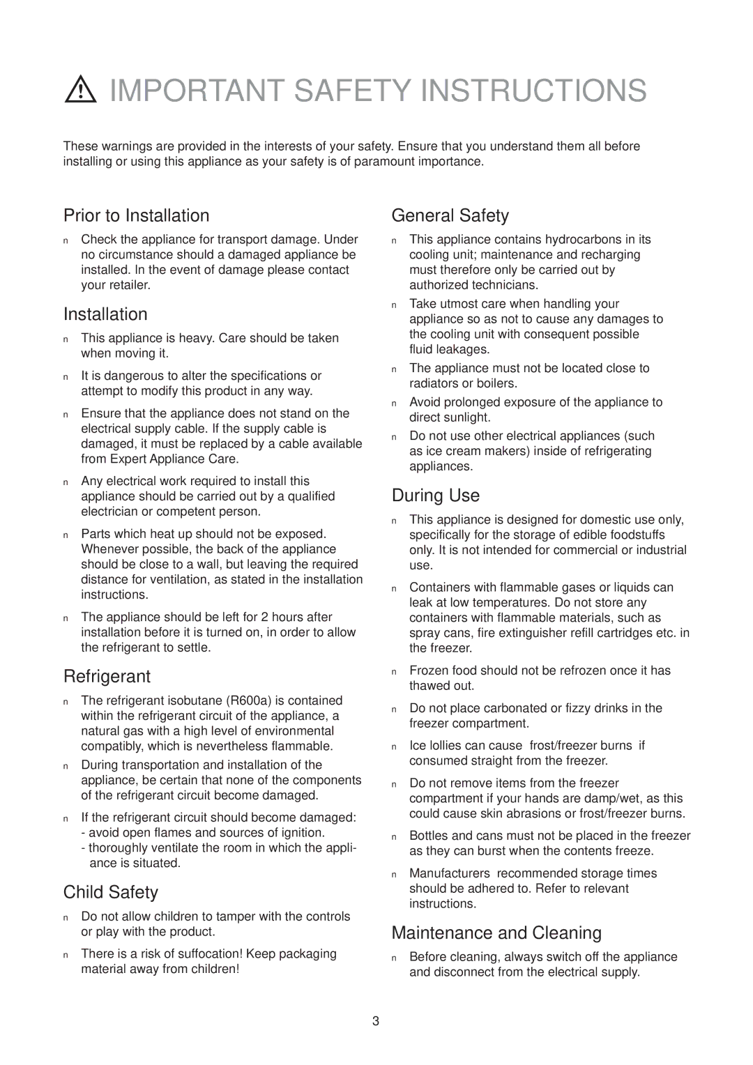 Electrolux EU 1322 T manual Important Safety Instructions 