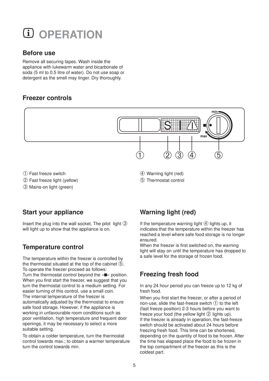 Electrolux EU 1322 T manual Operation 