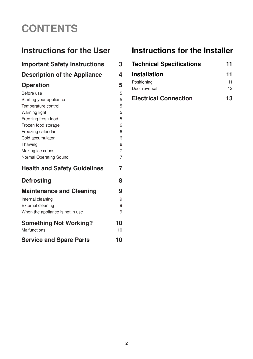 Electrolux EU 1327T manual Contents 