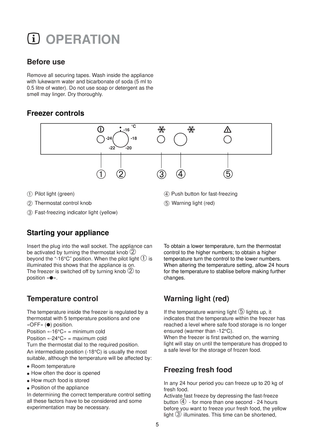 Electrolux EU 1327T manual Operation 