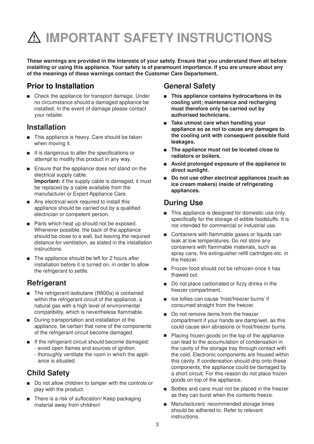 Electrolux EU 1327T manual Important Safety Instructions 