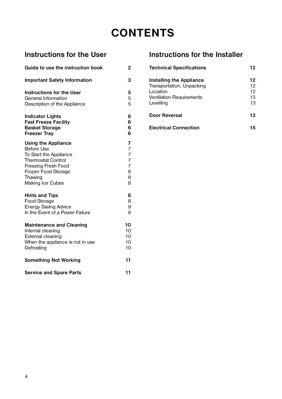 Electrolux EU 1341 T manual Contents 