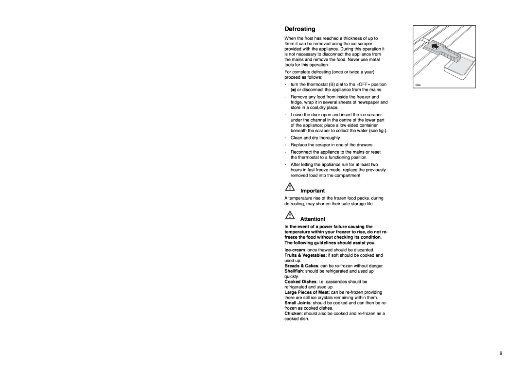Electrolux EU 2120 C manual Defrosting 