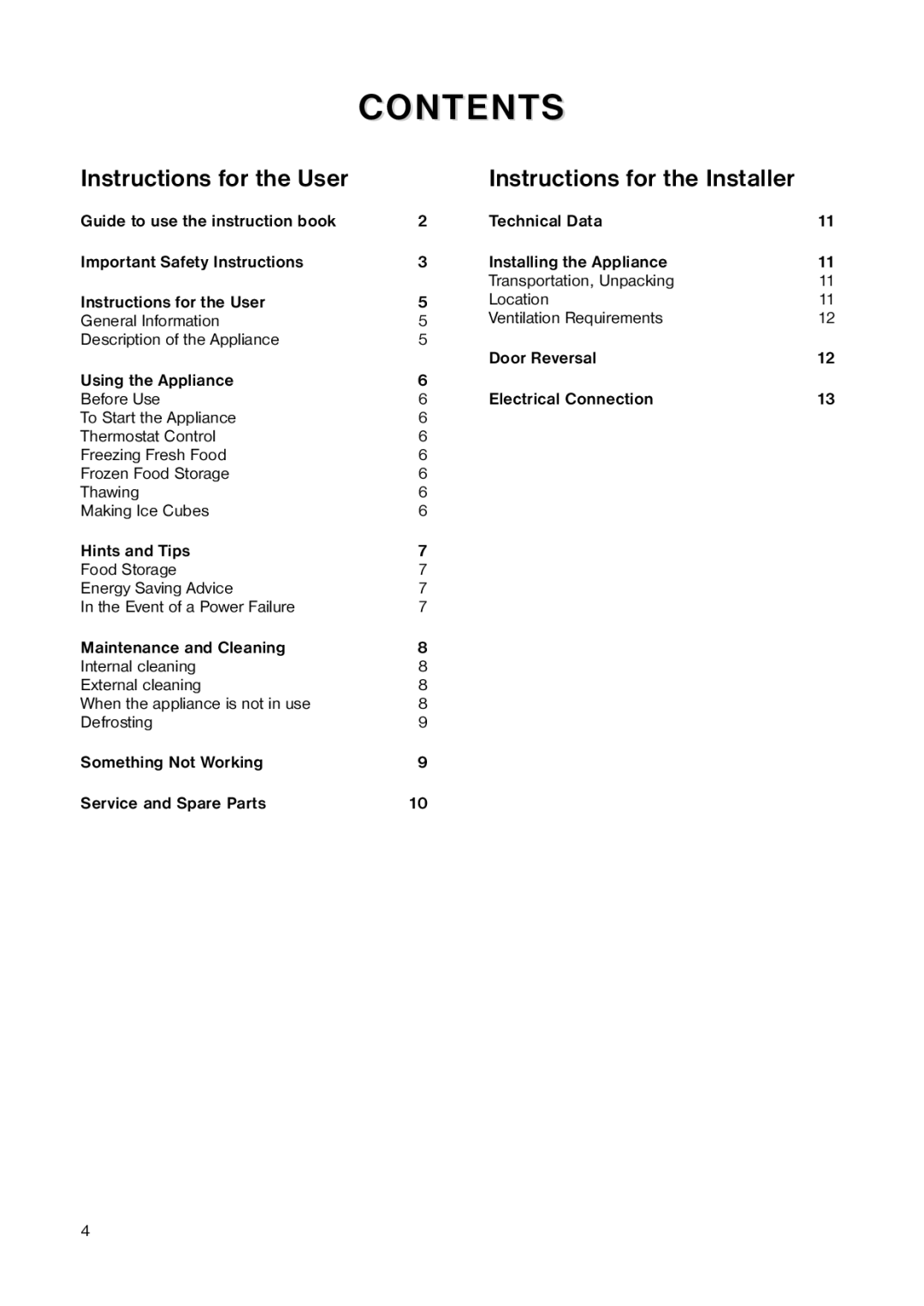 Electrolux EU 5563 C manual Contents 