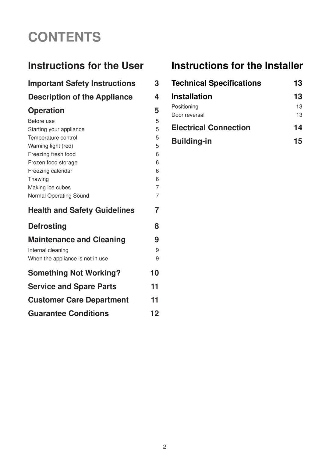 Electrolux EU 6233 manual Contents 