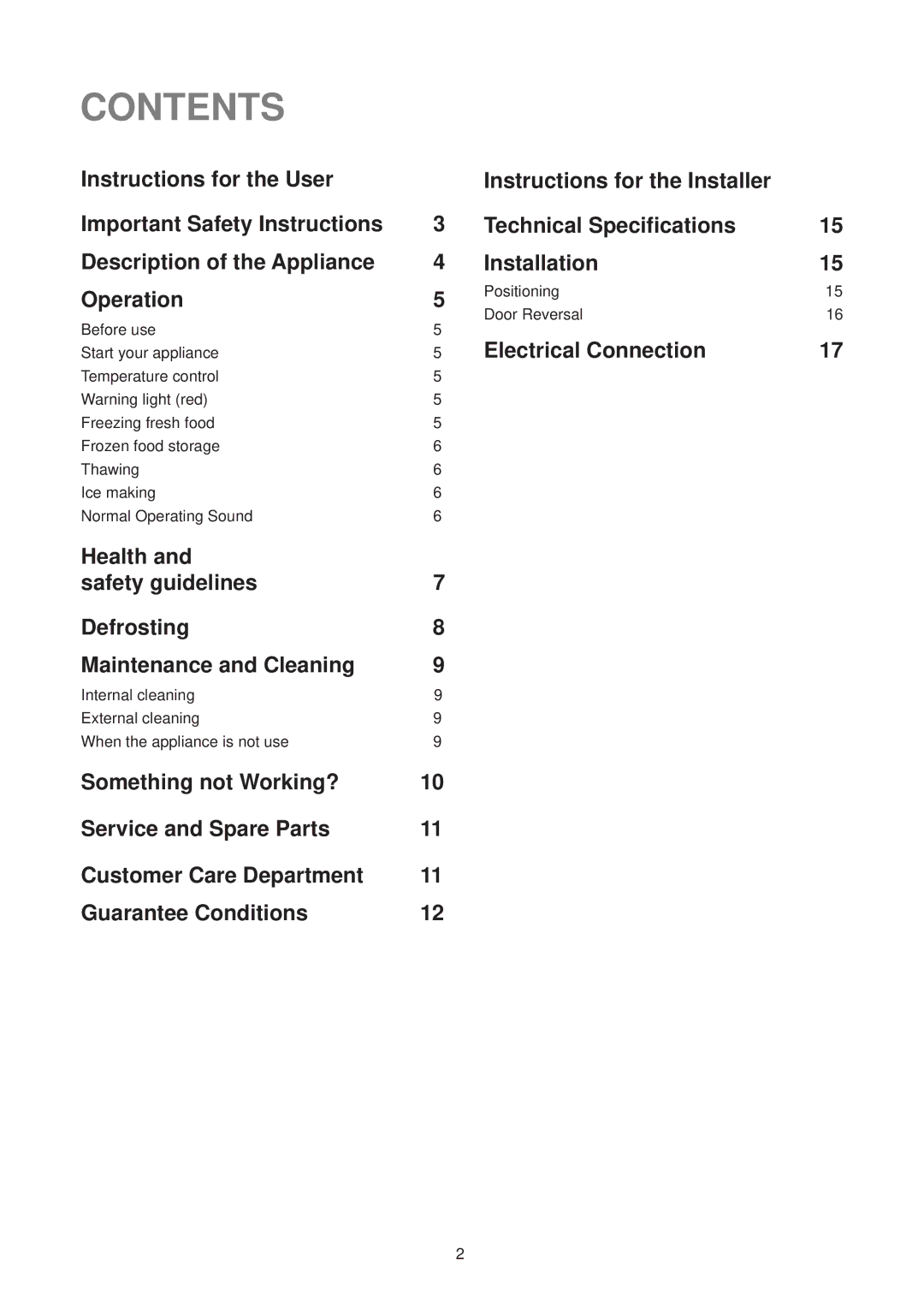 Electrolux EU 6321 manual Contents 