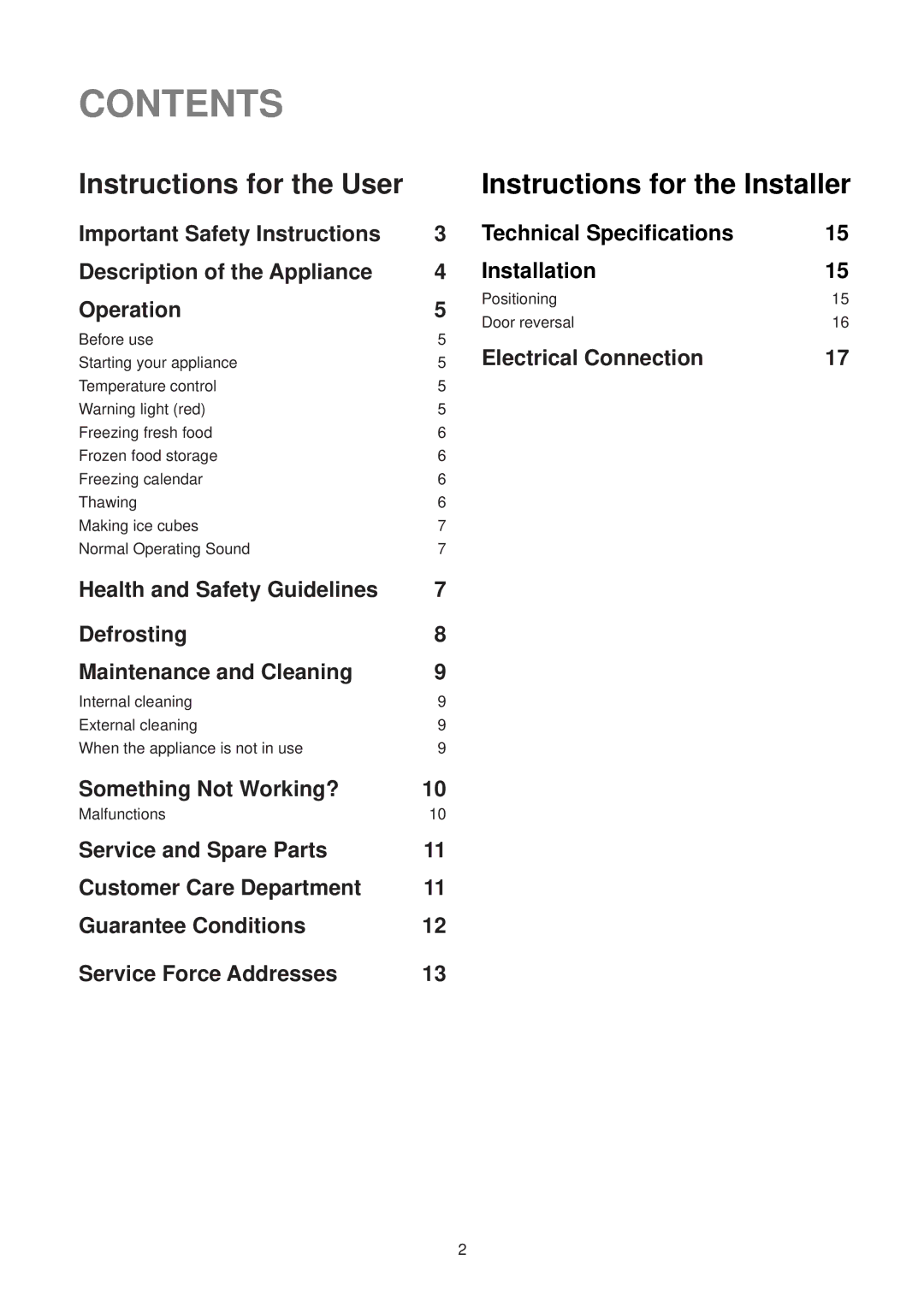 Electrolux EU 6328T manual Contents 