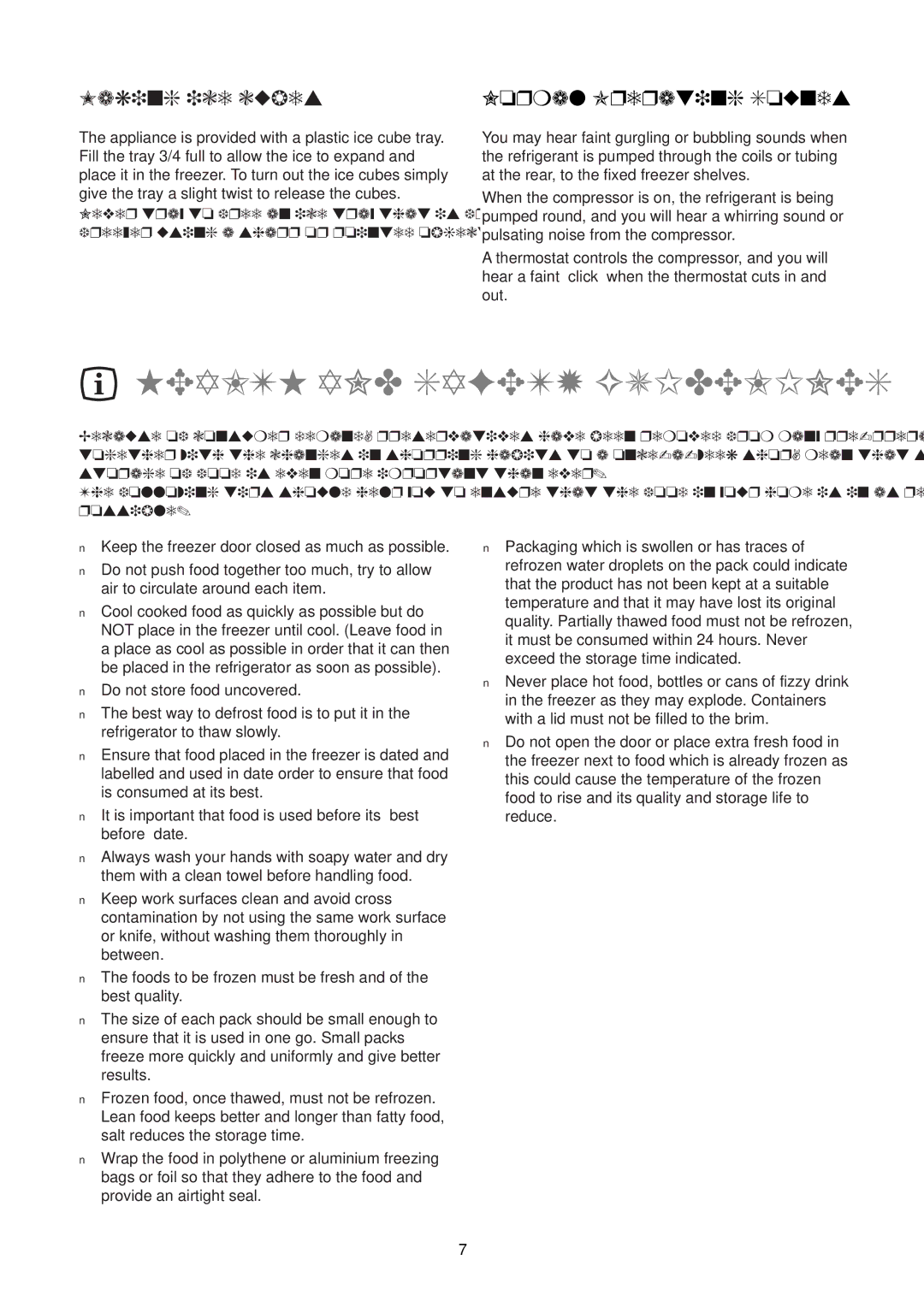 Electrolux EU 6328T manual Health and Safety Guidelines, Making ice cubes, Normal Operating Sounds 