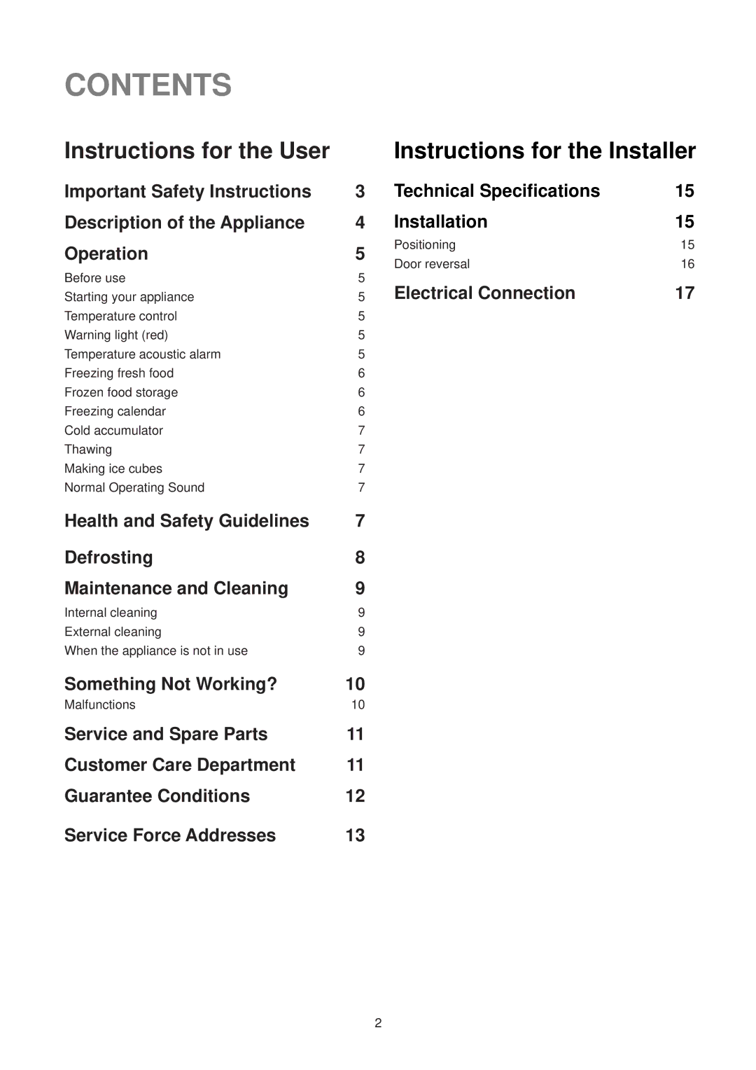 Electrolux EU 6339T manual Contents 