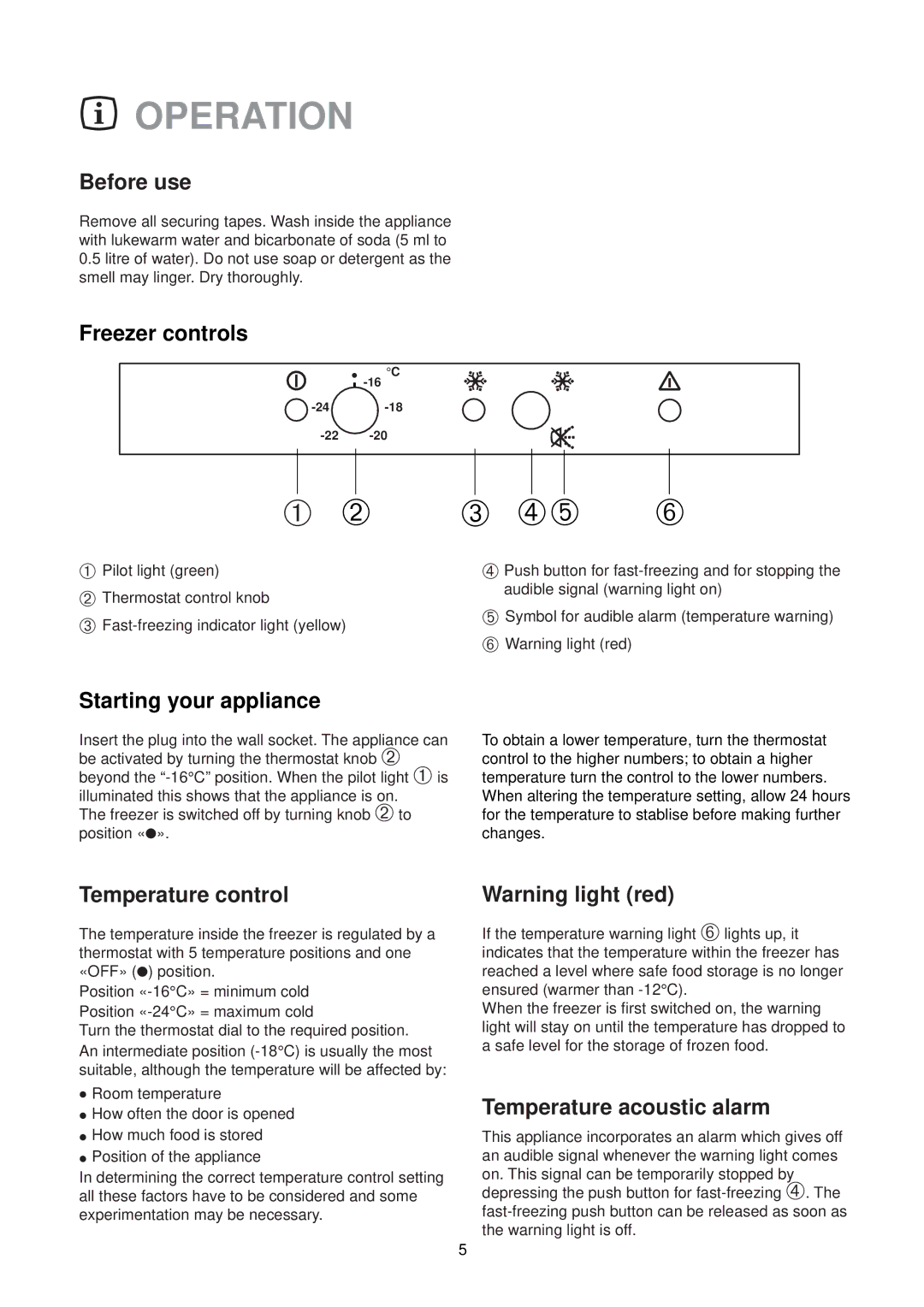 Electrolux EU 6339T manual Operation 