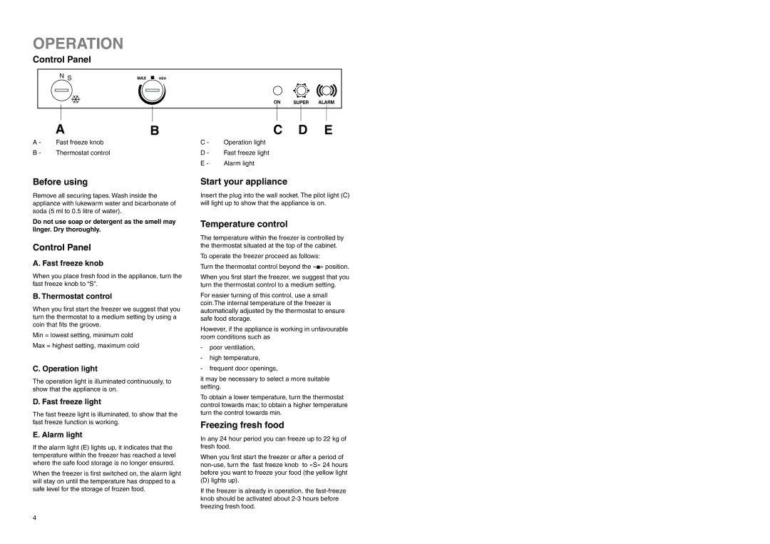 Electrolux EU 7120/1 C manual Operation 