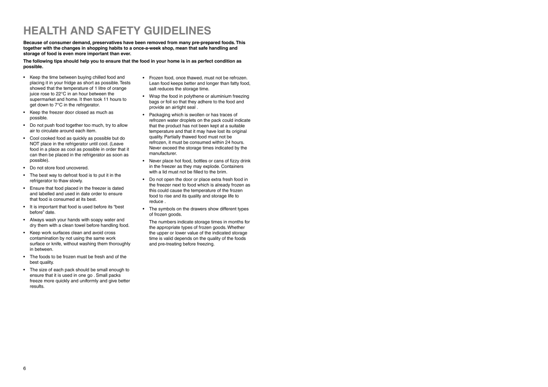 Electrolux EU 7120/1 C manual Health and Safety Guidelines 