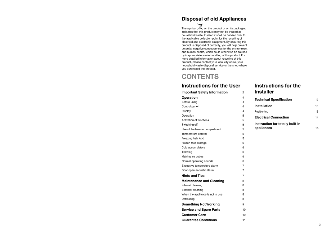 Electrolux EUF 2320 manual Contents 