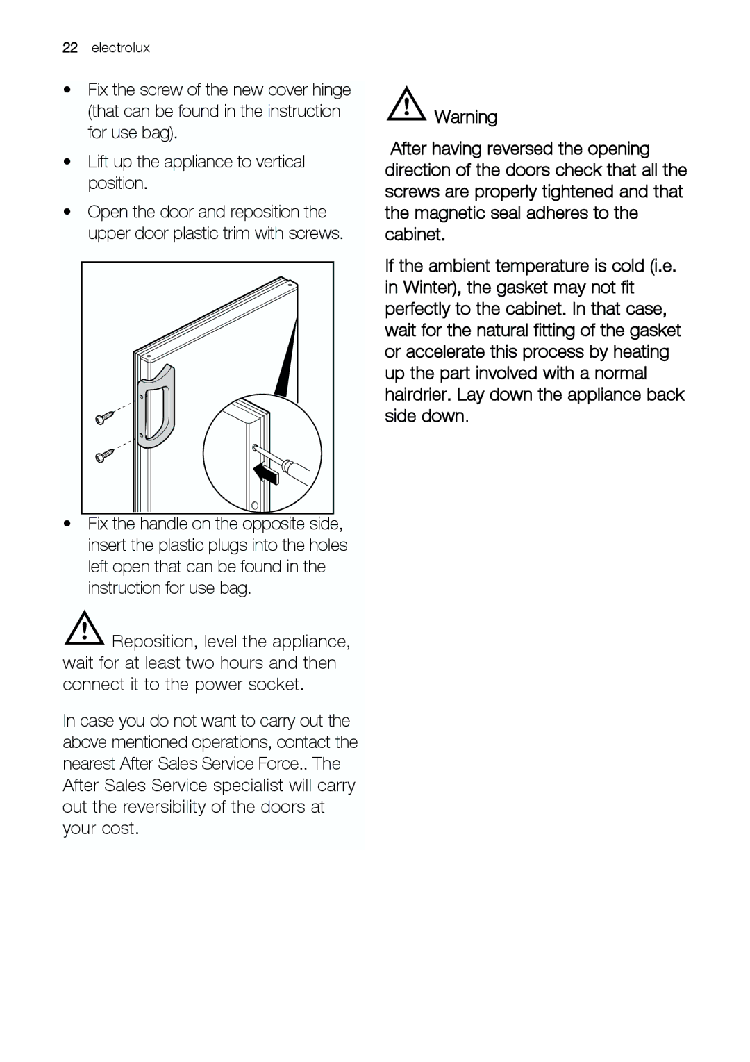 Electrolux EUF 23292 W manual Electrolux 