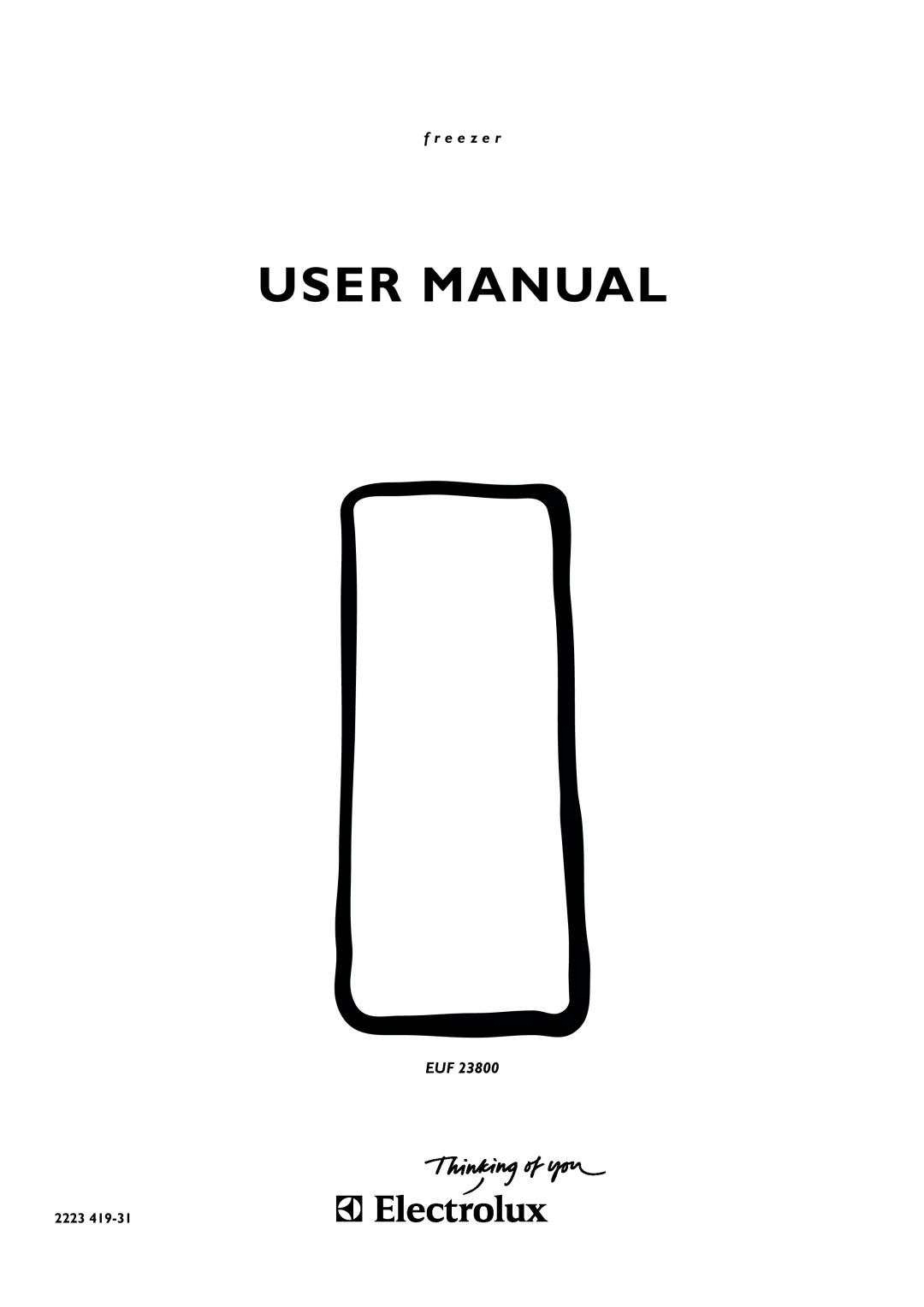 Electrolux EUF 23800 user manual User Manual, f r e e z e r, 2223 