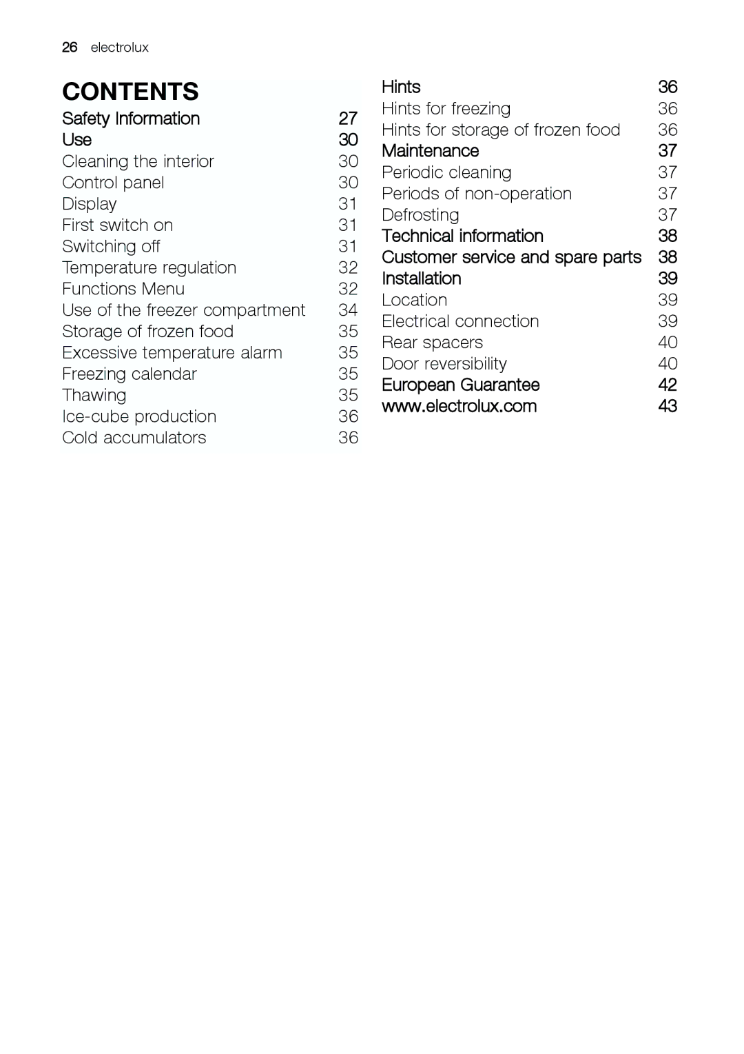 Electrolux EUF 27391 S manual Contents 