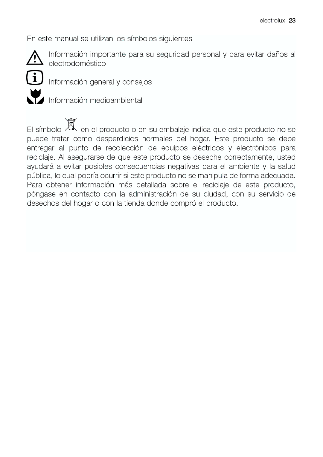 Electrolux EUF 27391 X manual Electrolux 