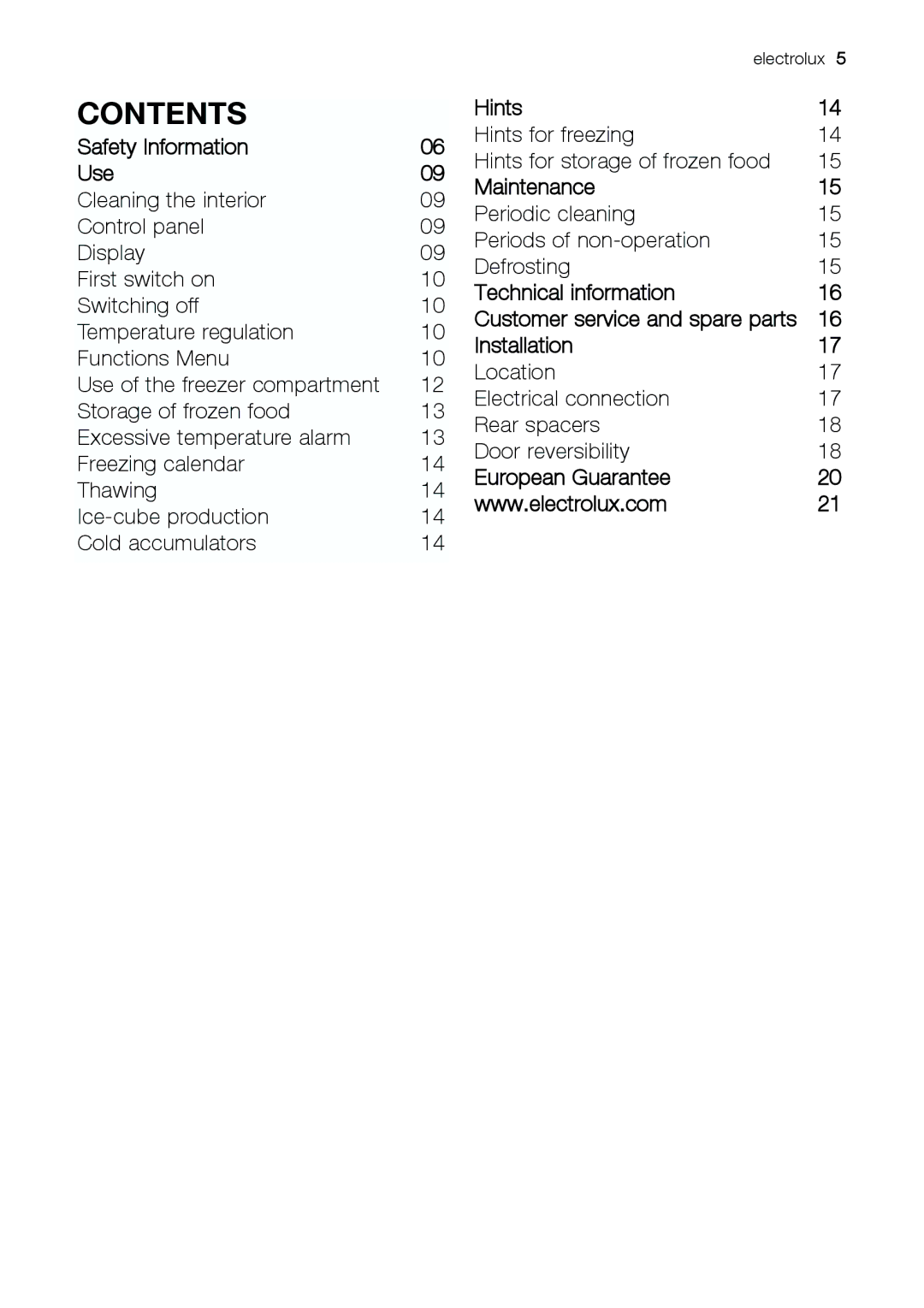 Electrolux EUF 27391 X manual Contents 