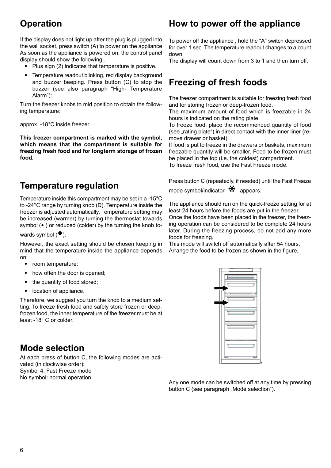 Electrolux EUF14800 manual Operation 