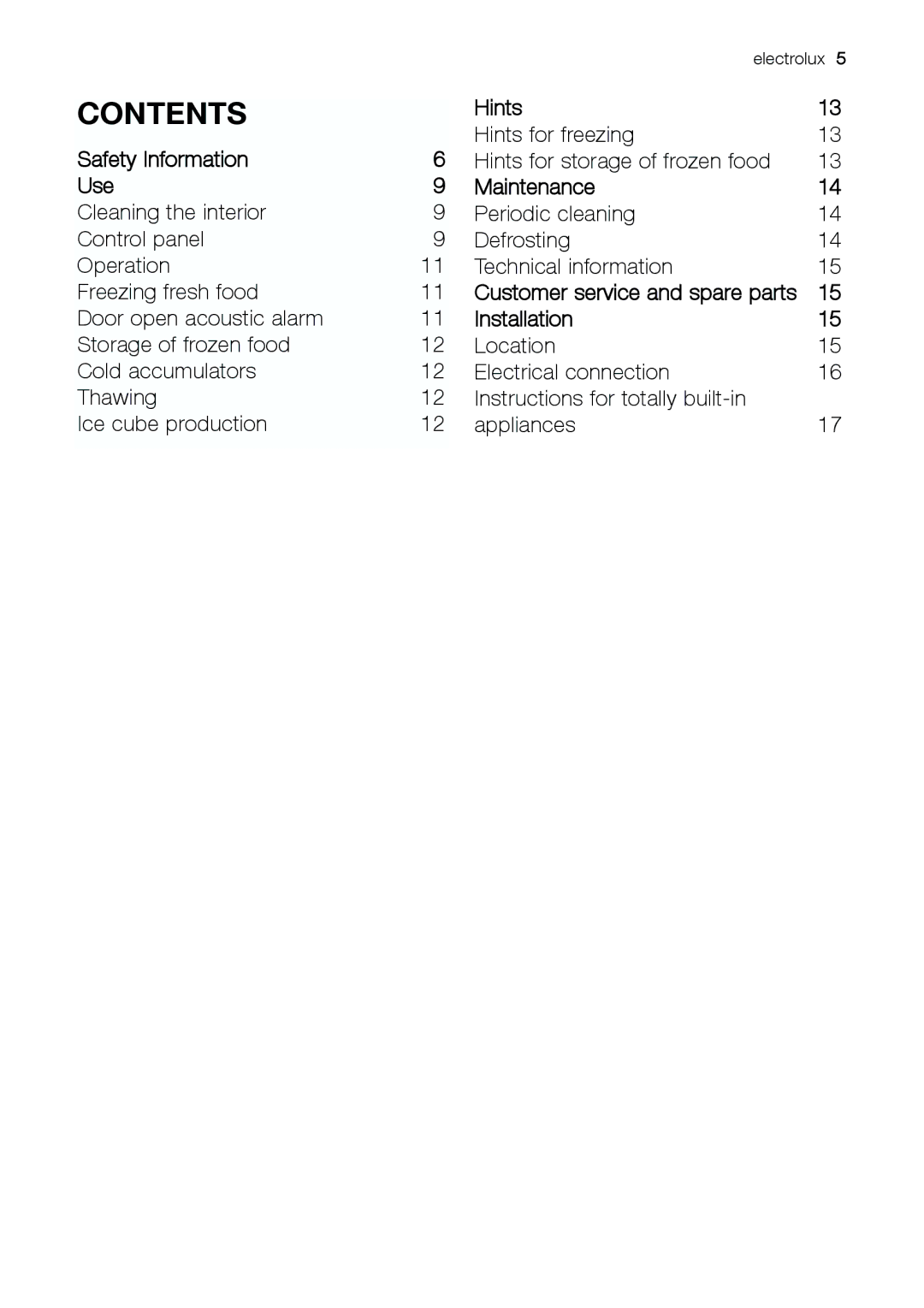 Electrolux EUG 23800 manual Contents 