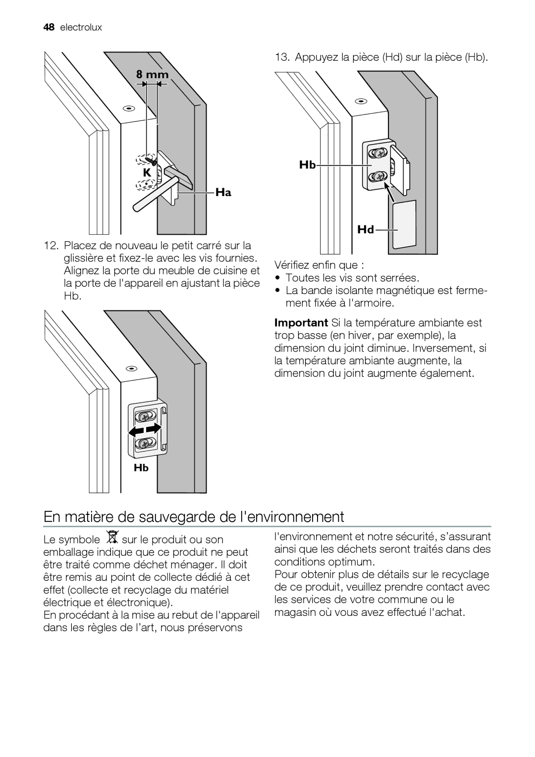 Electrolux EUN12510 user manual En matière de sauvegarde de lenvironnement 