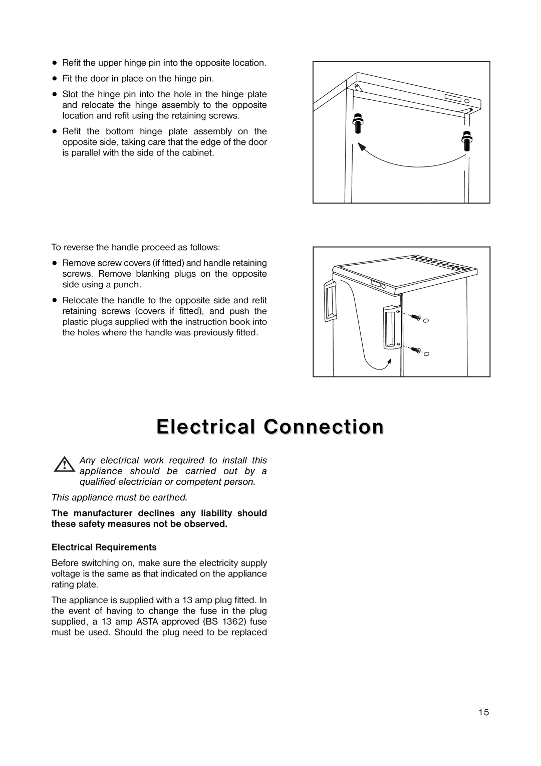 Electrolux EUT 1245 manual Electrical Connection 