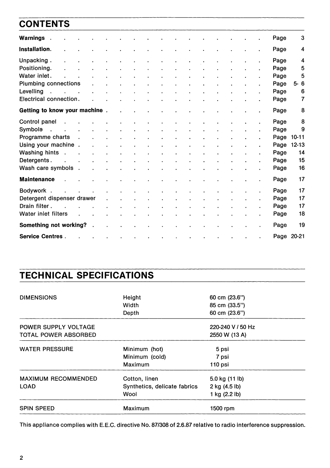 Electrolux EW 1548 F manual 